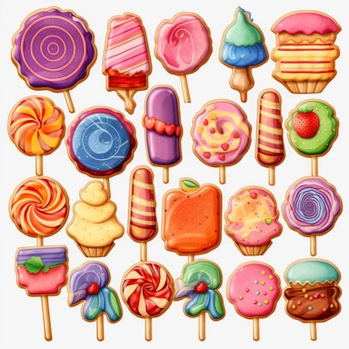 biscuits clipart, sponge cakes clipart, lollipops clipart, jelly clipart