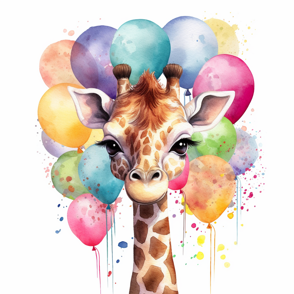 giraffe balloons cliparts