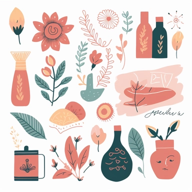 clipart graphics for self care, single design, 8k