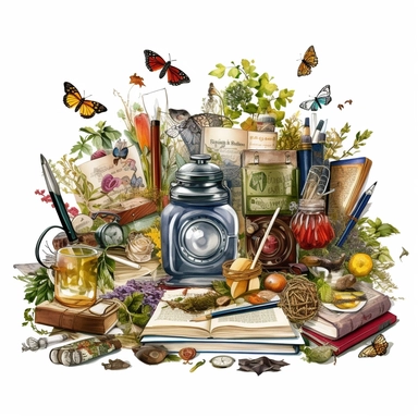 stationery, books, notebooks, pencils, backpacks, folders, globes, computers, and many more, illustrations, clipart, meticulously hand-illustrated, bringing the beauty of nature, white background
