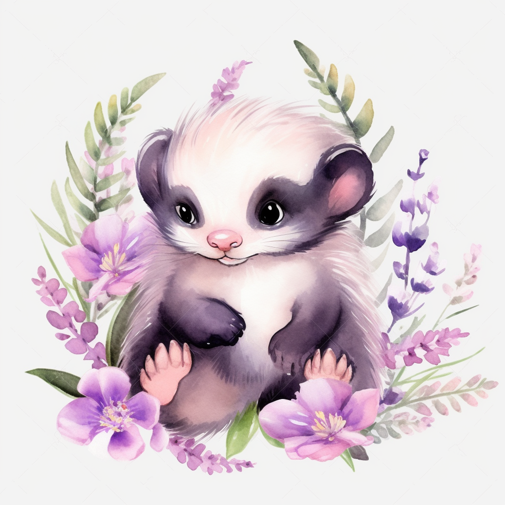 baby skunk cliparts