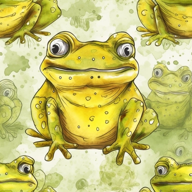 funny cute pin kgreen-yellow green cartoon frog, clipart, watercolor technique, black contour lines, octane render, K8,