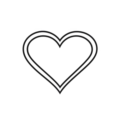 simple Minimalist heart one line doodle SVG vector Clipart, black and white, isolated on white background
