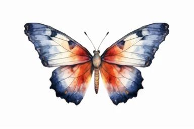 Watercolor, California sister butterfly, clipart, hd, on a white background, spaced out