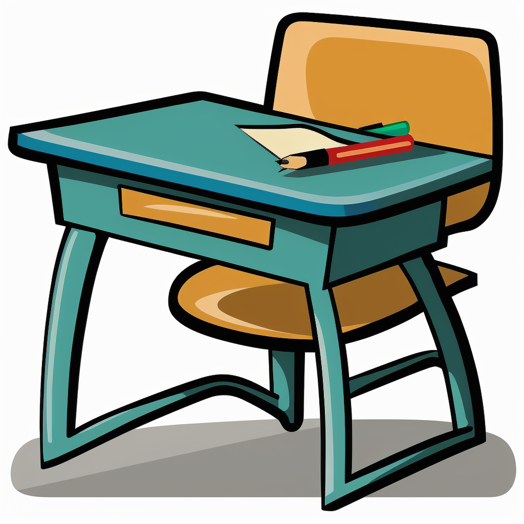 Clipart Cartoon Image Of A School Desk - Clip Art Library