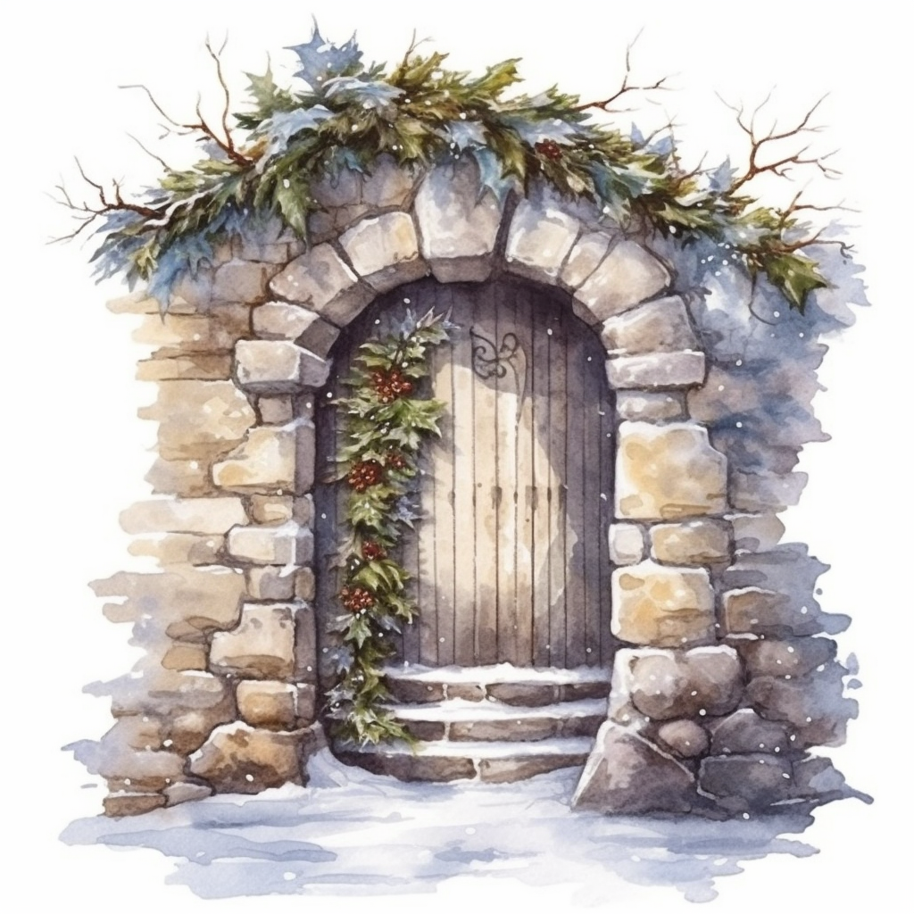 christmas door cliparts