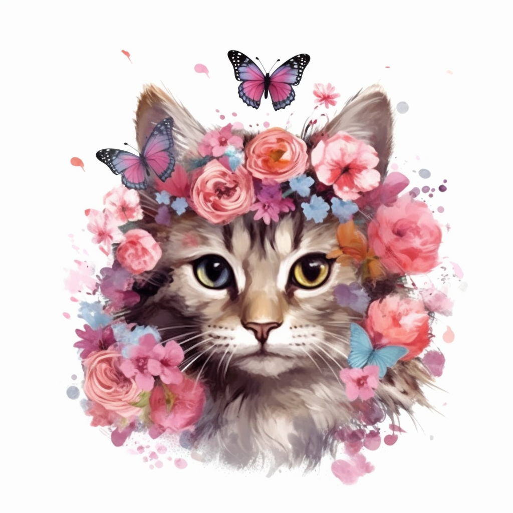 cat butterfly cliparts
