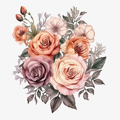 Roses Floral Bouquets clipart