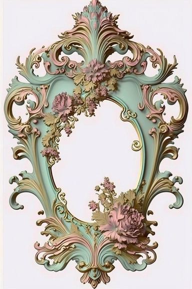 pastel victorian baroque Versailles frame clipart