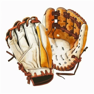 baseball gloves , baseball Clipart, isolated on white background, watercolor