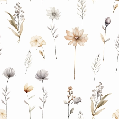 A watercolor Wild Flower Clipart FRAME, neutral colors, flowers are separated one from the other, Boho Minimalist, extremely 4k quality, by Daniprint Etsy store