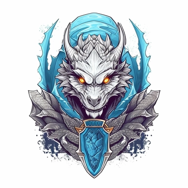 create a logo on a white background for a business that sells fantasy style clip art images