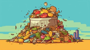 cartoon, clipart, garbage mountain, disgusting, food garbage, garbage bin, trash,