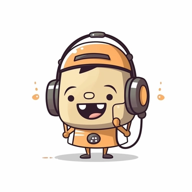 happy cute Radio Director face, cartoon, clipart, mascot, isolated on white background