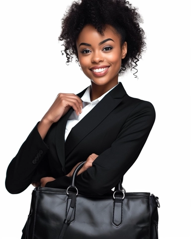 Beautiful executive, business woman png file, sublimation, conservative fashion Nova Model Black Woman Clipart, Large Handbag, African American Female,