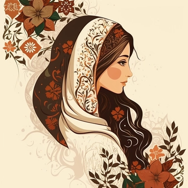 clipart for arabic women bohemian style