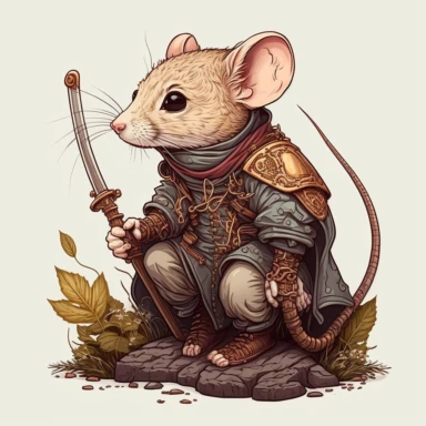 book illustration of a fantasy adventurer mouse, cute, portrait, realistic, high contrast colors, style stunning 60mm photo, outline, popular on pinterest, clipart, trending on artstation, minimalist, flat design, white solid background, insane details, intricate details