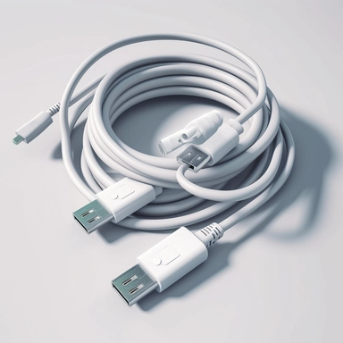 white background, isometric icon, clipart, charging cables, watercolor, hyper realistic, ins illustration style,