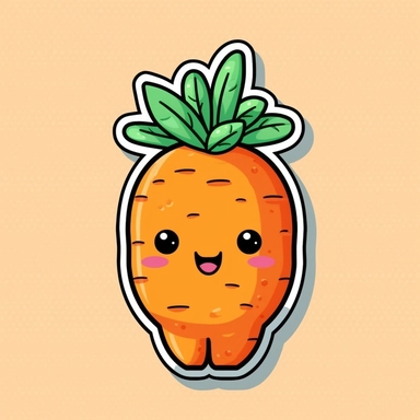 adorable kawaii carrot sticker clipart