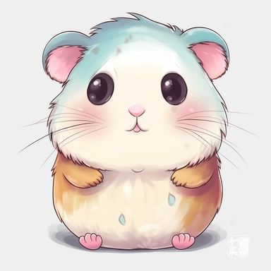 kawaii cute, hamster, clipart, sticker, colorful, no background, hd