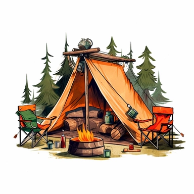 clip art, camping, white background, clipart