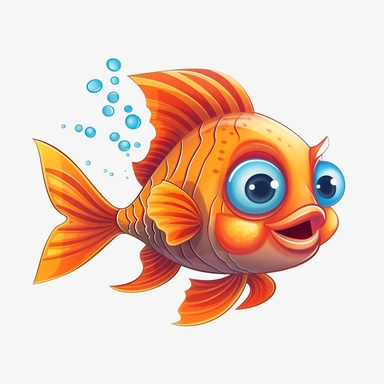 fish clipart, cartoon style, no background