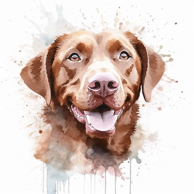 Chesapeake Bay Retriever dog, water color style, clipart, white background