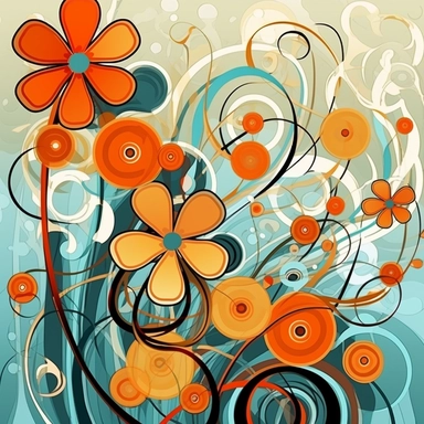 abstract flowers clip art