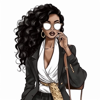 imagination, Boss lady black girl clipart, white background