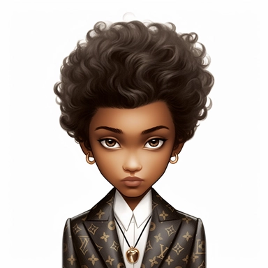 igh fashion, designer, louis vuitton logo, louis vuitton light skinned afro american, with blue eyes, with green eyes, with grey eyes, with brown eyes, and curly hair, baby clipart white background