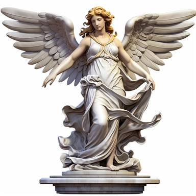 clipart of an angel statue, white background, roman style, greek style, in the style of mike deodato, neo-mosaic, comic art, pompeo batoni, dimensional illusion, antonio donghi, neogeo, detailed comic book art, marble, uhd image, detailed comic book art, marble, uhd image, bold colorism