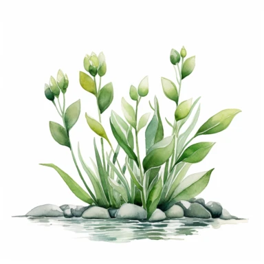 watercolor Waterthymes plant clipart,white background