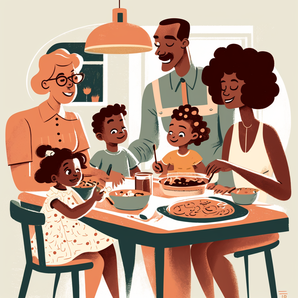 family eating clipart