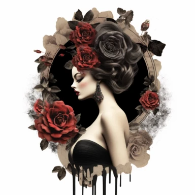Rosa Moyesli Clipart Card Making, Mixed Media, Craft, black velvet, white background,