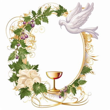beautiful first communion border clipart white background