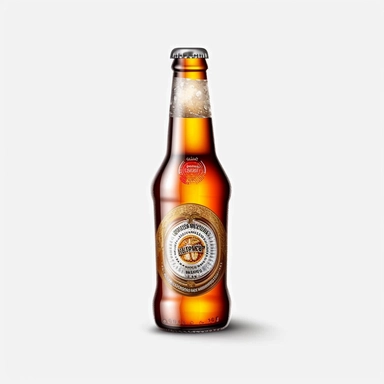 bottle of beer, clip art, detailed, 4k, glossy airbrush design, vector, svg, white background