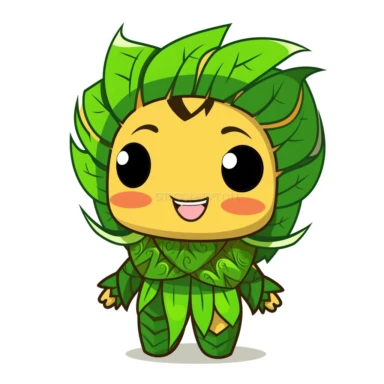 Maui in a leaf clothes chibi clipart