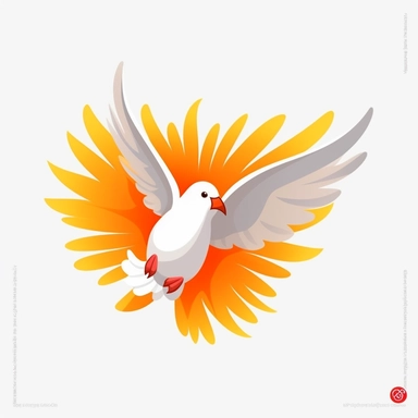 adorable simple pentecost dove clipart, white background