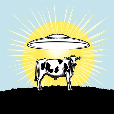 cow under alien saucer clipart with white ufo, in the style of realistic depiction of light, sol lewitt, creative commons attribution, faith ringgold, dan flavin, environmental activism, dark symbolism