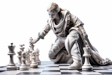 athlete + Chess , highly detailed, isolated on white, clipart,