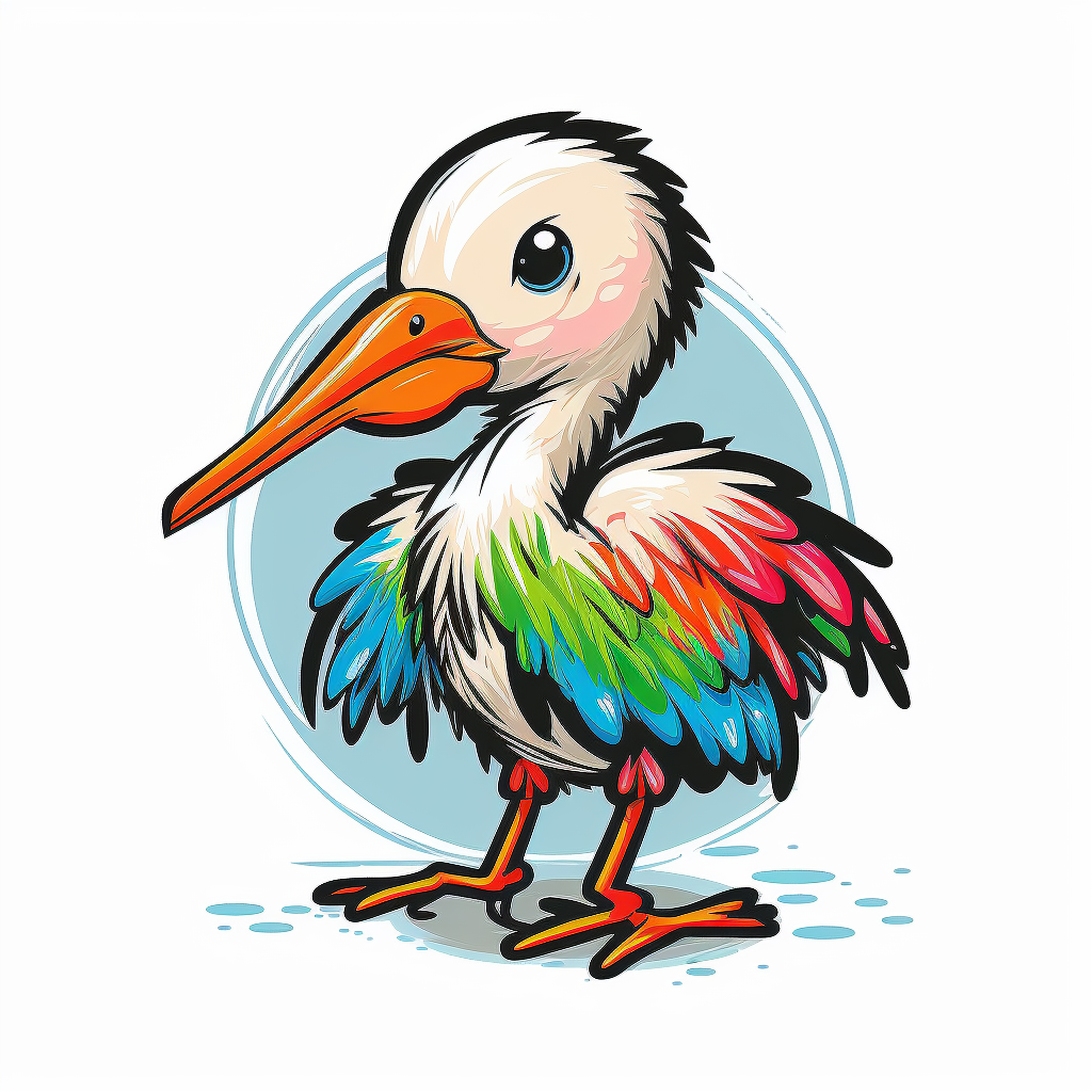 baby and stork clipart