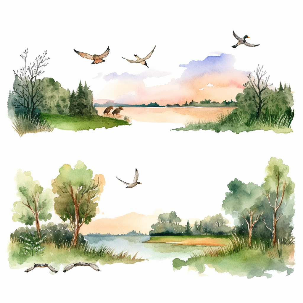 hunting scene cliparts