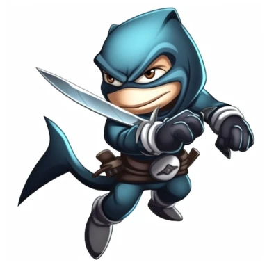 cartoon Clipart shark ninja