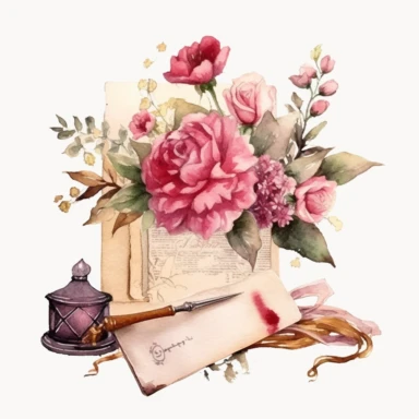 love letter watercolor clipart