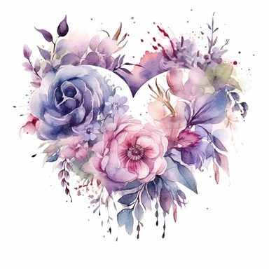 the most beautiful ethereal watercolor heart clip art
