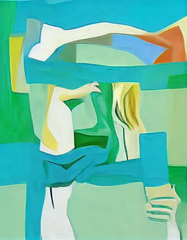 A painting by Willem De Kooning and Dana Schutz. 90s Clipart