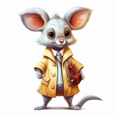 Adorable cute fantasy kangaroo dressed like a doctor, nursery art, clipart image, lineart image, white background, very detailed, 8k