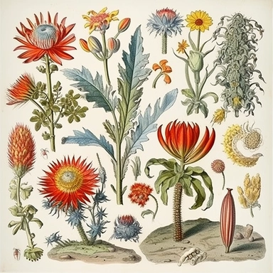 Clipart, vintage, watercolor, illustrations from book Flora Brasiliensis, by Carl Fiedrich von Martius illustration, sec XIX, hand drawn, texture