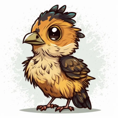 cartoon of mutt mixed chick, cute, funny, comic, clipart style, vector style, white background