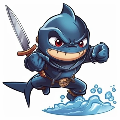 cartoon Clipart shark ninja